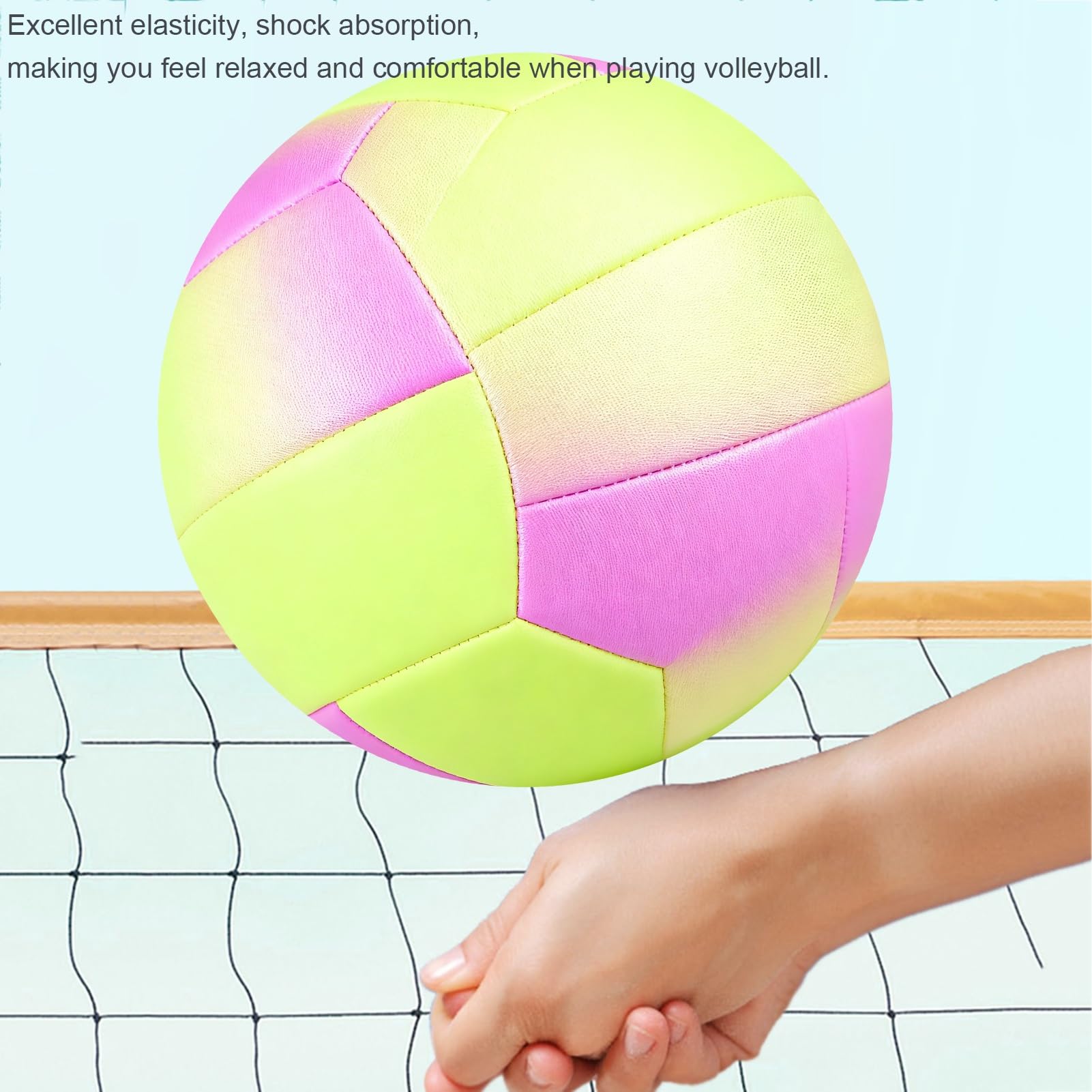 Balón De Voleibol Personalizado Talla Oficial 5 para Interior Y Exterior, Balones De Vóley Suaves Y Ligeros Kit De Voleibol De Playa con Texto para Niños Adolescentes Adultos(Yellow)
