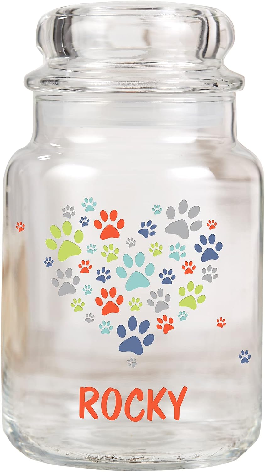 Personalization Universe Paws On My Heart Personalized Dog Treat Jar