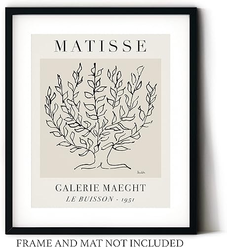 Miniatura 5 de Sage Light Design Co Matisse inspired Le Buisson Drawing Exhibition Poster Wall Art Print | 11x14 UNFRAMED | Beige, Tan, Black Neutral Abstract,