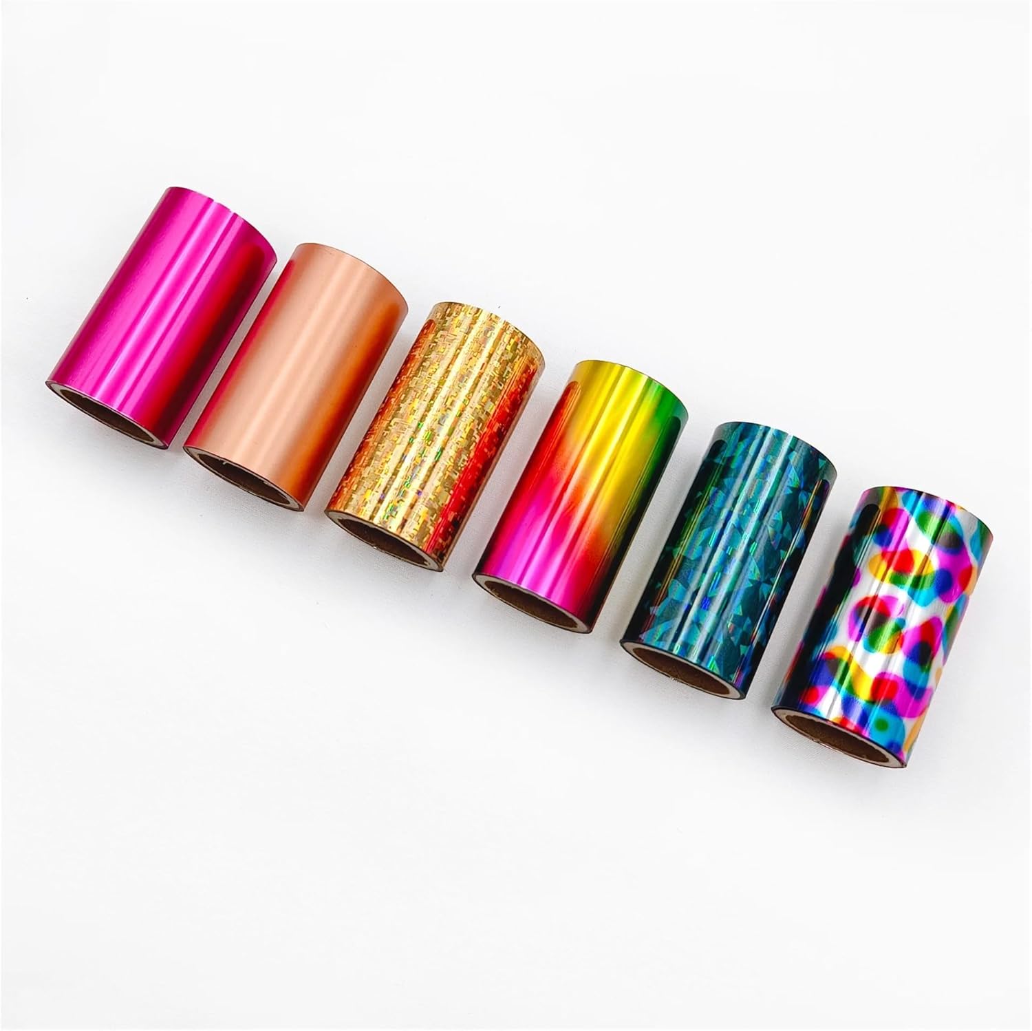 Hot Stamping Foil 6 Colors Roll Hot Foil Stamping Paper Anodized Aluminum Leather PU Gilding Heat Iron Papers Hot Stamping Machine Transfer Paper