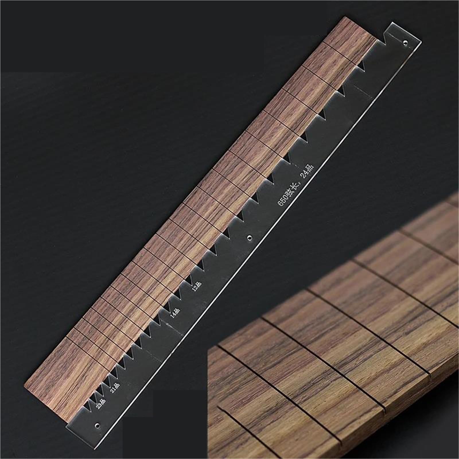 Juego Herramientas Ajuste Guitarra Plantilla Acrílica Herramienta De Corte Ranura Regla Posicionamiento Diapasón Guitarra