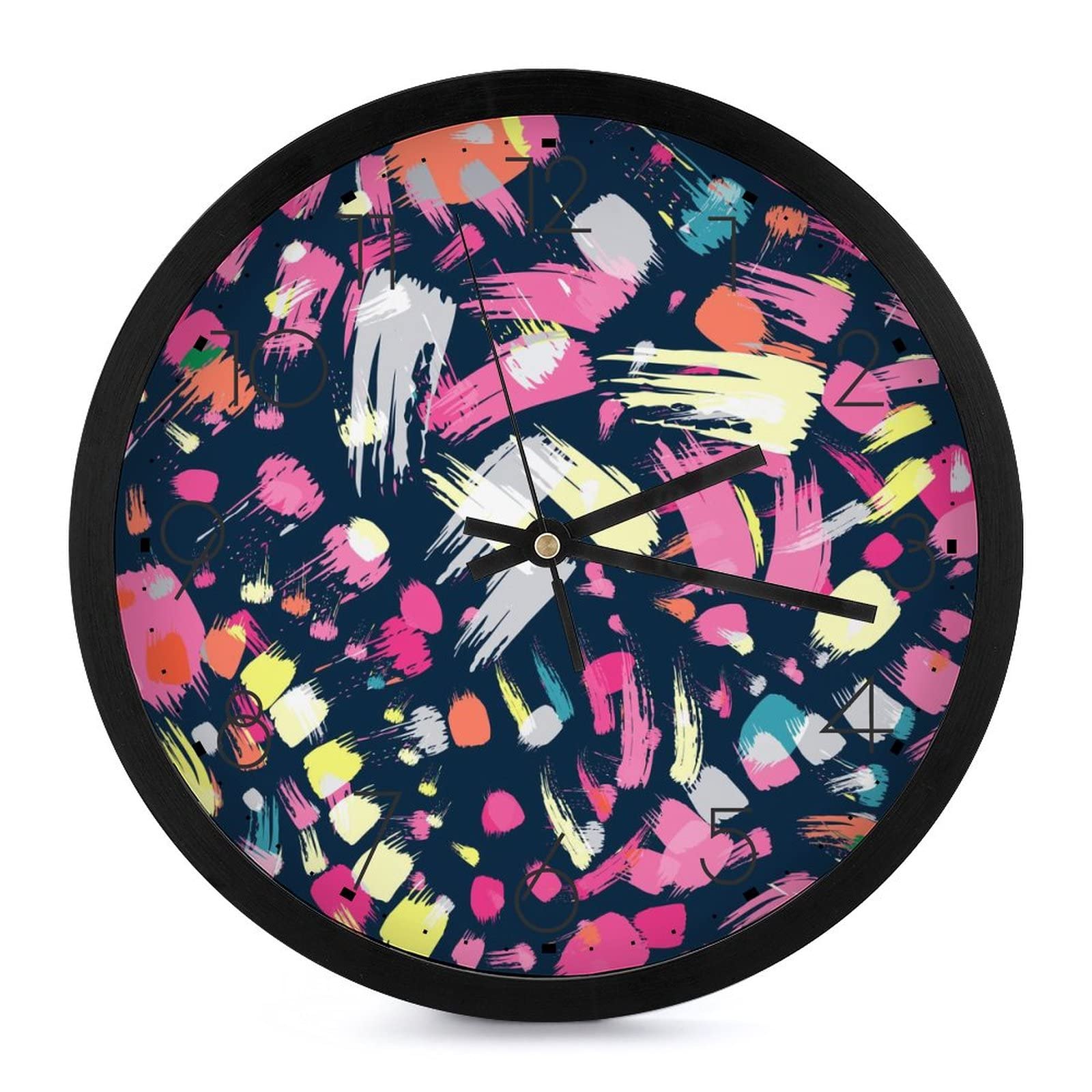 Pendule murale silencieuse rose 25.4cm horloge moderne pour maison bureau école