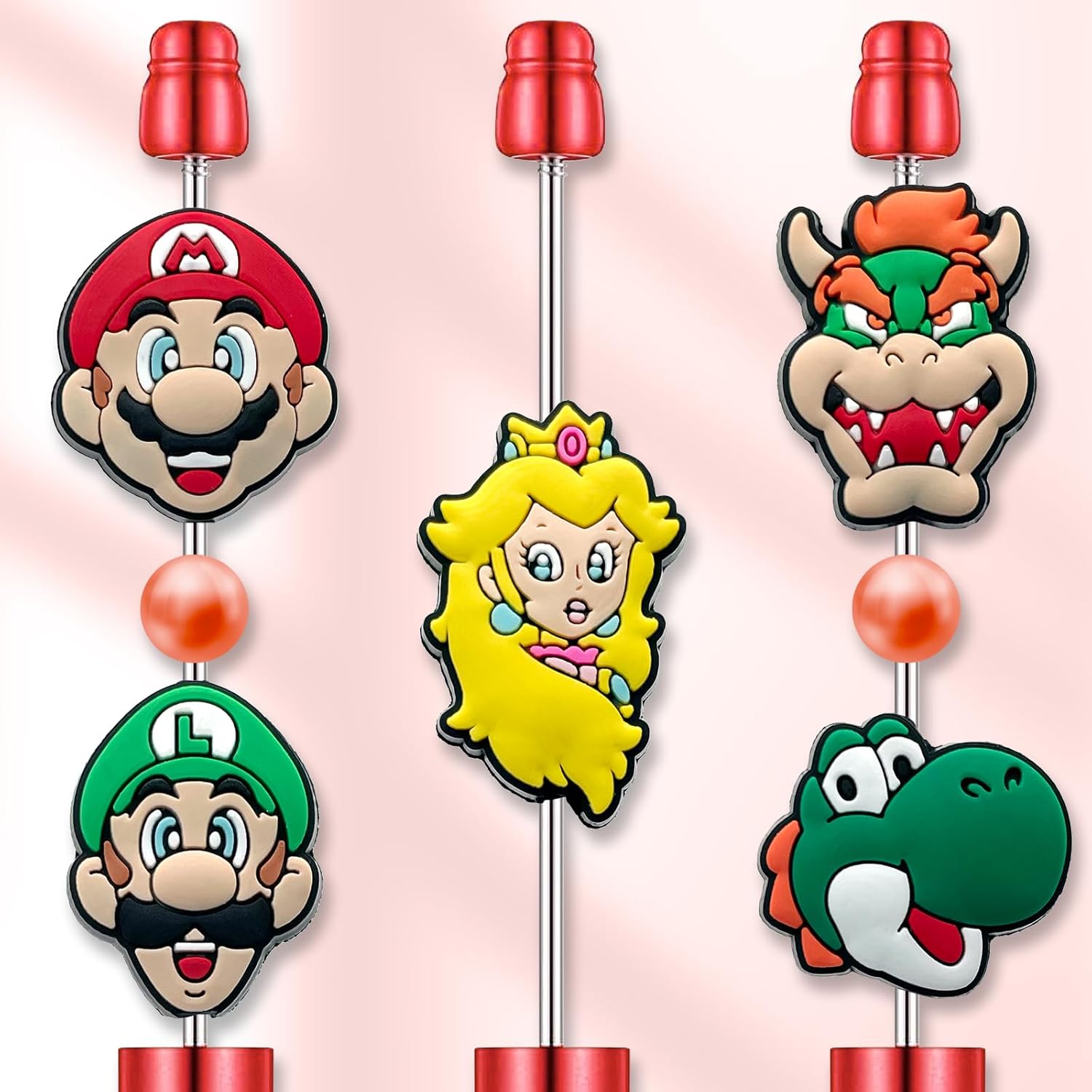 Garetheora Nurse Cartoon Focal Beads for Pens, Cute Silicone Focal Beads for Making DIY Bead Pens Keychain Jewelry (Game) - Image 3