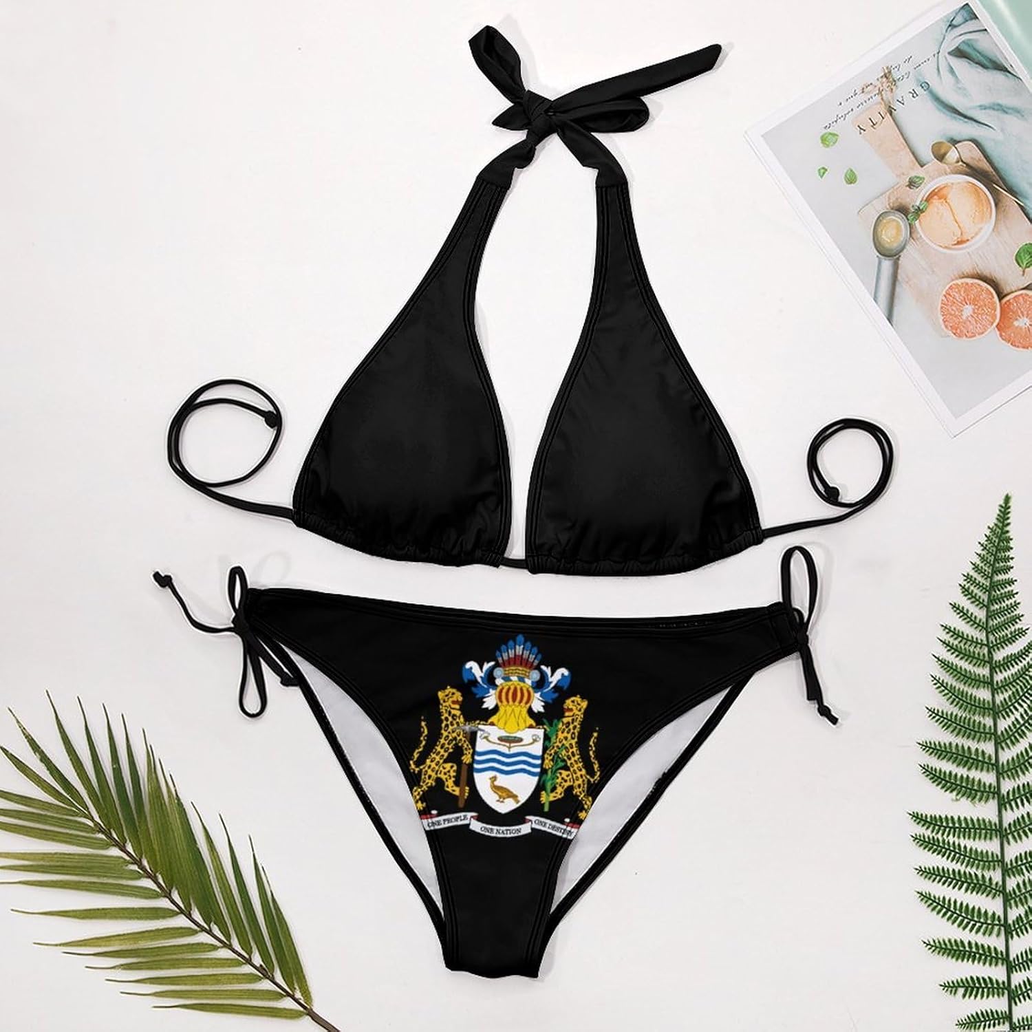 Coat of Arms of Guyana Novelty Women's 2 Piece String Bikini Set Swimsuits Bathing Suit Swimwear