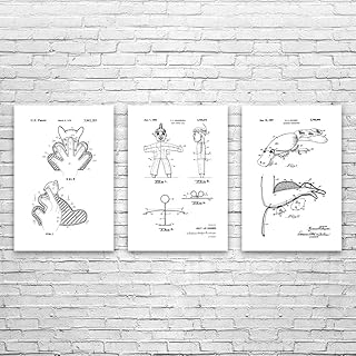 Hand Puppet Patent Posters Set of 3 (11x17), Puppeteer Gift, Toy Collector Gift, Puppet Decor, Hand Puppet Art, Puppet Art Print Black & White