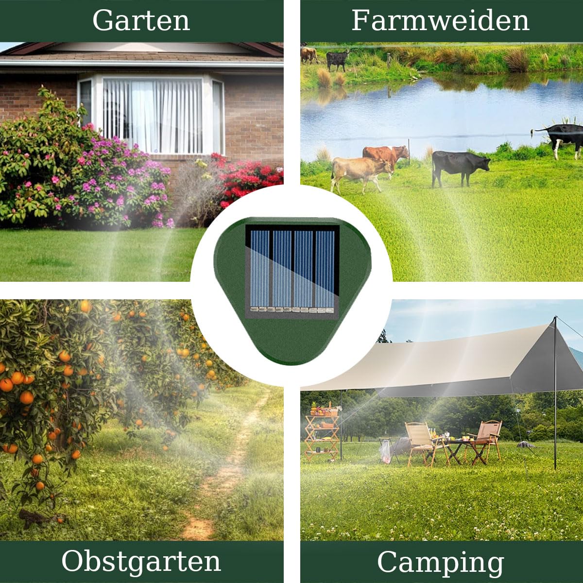 Ahuyentador de Topos 4 Piezas, IP65 Impermeable, Campañoles, Ratones, Hormigas y Serpientes, Apto para Jardines, Campos, Cultivos, Campos de Golf