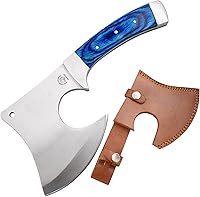 Vista 1 de Wild Turkey Handmade Colección de acero inoxidable Mango de madera Hacha al aire libre Caza Camping Hacha (azul) 512 0