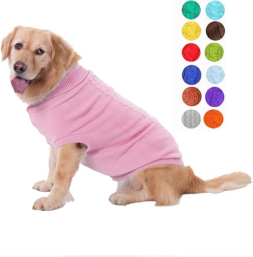 Suéter para perro, suéteres cálidos para perros pequeños, medianos y grandes, lindo suéter clásico de cuello alto para invierno, suéter para gatos,