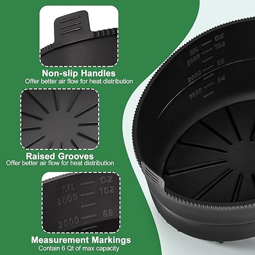 Miniatura 9 de Forro de silicona para olla de cocción lenta de 7 a 8 cuartos de galón, forros plegables gruesos para olla de cocción lenta, revestimiento ovalado,