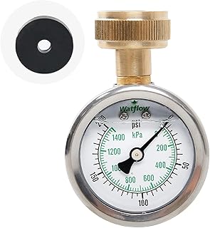 2" Glycerin Filled Stainless Steel Water Pressure Test Gauge, Garden Hose Pressure Gauge, House Water Pressure Gauge, 3/4" Female Hose Thread, 0-200 psi/kpa