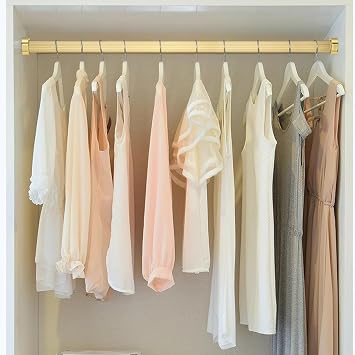 Wardrobe Closet Rods Long 67 56 48 36 17 8 Inches,Doorway Spaces Clothes Coat Hanging Pole/Oval Aluminum Support Bracket Anti-Slip,Rv Camper Cabinets Bar Tube