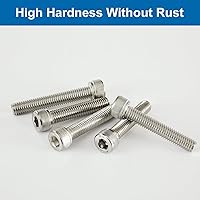 Vista 6 de Tornillos de cabeza hexagonal M8 x 1.181 in 1.378 in 1.575 in 1.772 in 1.969 in, acero inoxidable 304, unidad Allen métrica, acabado brillante