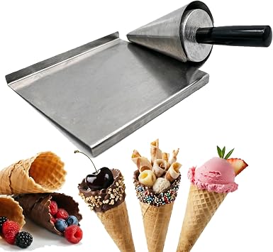 Ice Cream Waffle Cone Roller, Stainless Steel Waffle Cone Shaper Tool
