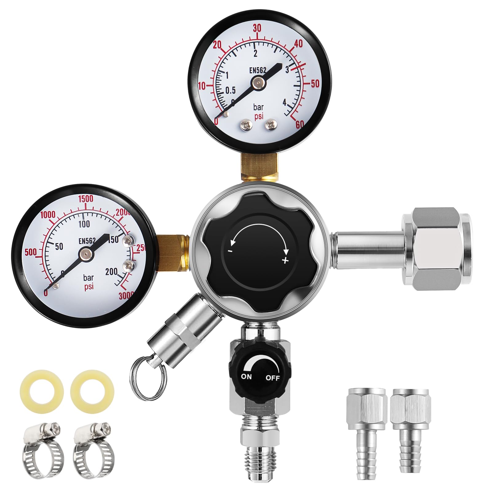 WELLBOM Dual Stage CO2 Regulator, W21.8 EU for Draught Beer Kegerator