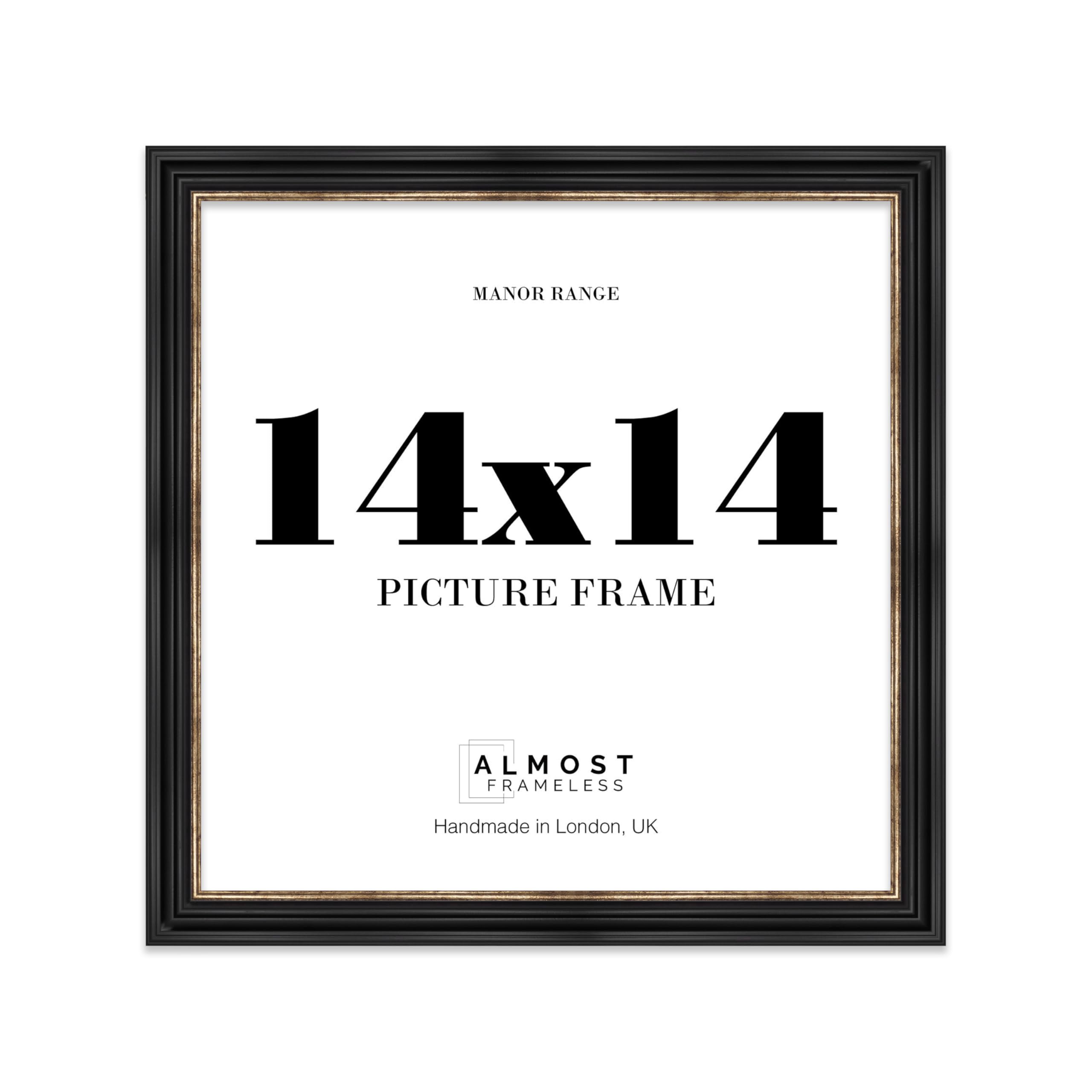 14x14 Picture Frame, Display 14x14 Pictures (35.6 x 35.6cm) - Black & Gold Luxurious 42mm Edge Room Decor - 1 Pack โ image 1