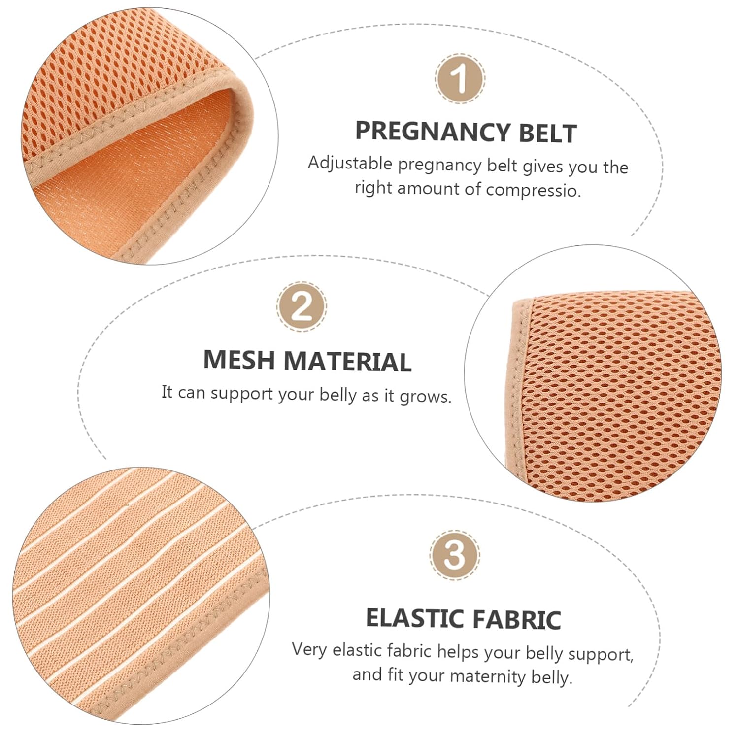Maternity Belt Belly Support Band Breathable Elastic Pregnancy Abdomen Brace Adjustable Hook and Loop for Pregnant Women, Pelvic Pressure Relieving Waist Support, Beige