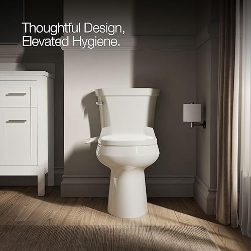 Miniatura 5 de Kohler PureWash M250 - Asiento de inodoro para bidé, redondo, manual, color crema, con tapa de cierre silencioso que evita golpes, fácil instalación