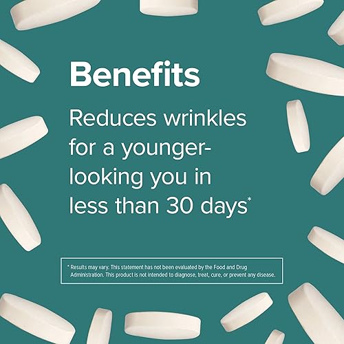 Miniatura 2 de Webber Naturals Collagen30 con ácido hialurónico, péptidos de colágeno bioactivos, 180 tabletas, ayuda a reducir las arrugas de los ojos y la línea