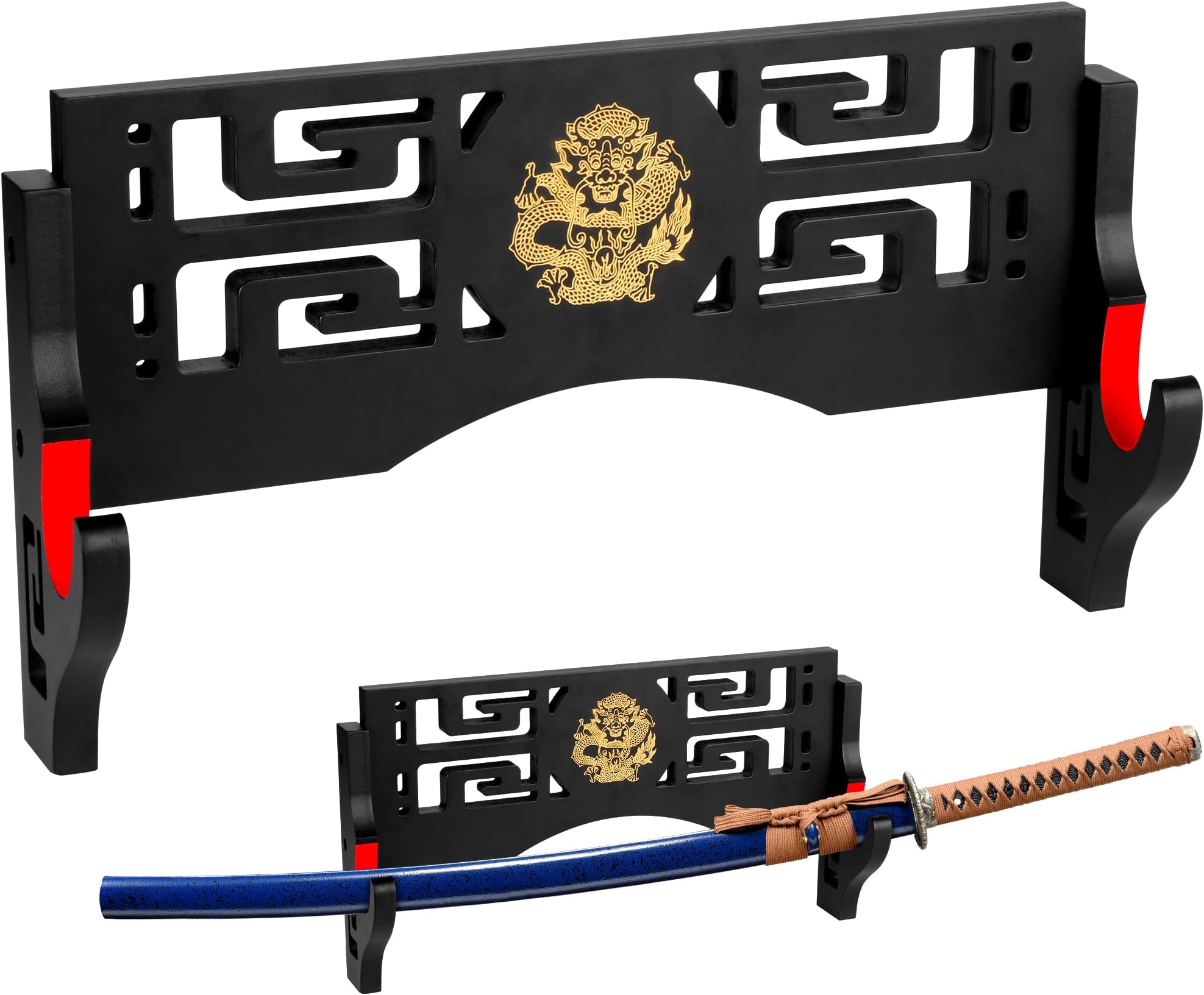 Alyoen Sword Display Katana Wall Mount, Samurai Sword Katana Holder Stand wit...