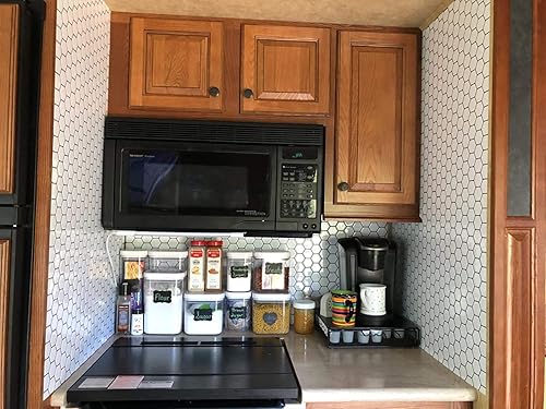 Miniatura 7 de Papel tapiz hexagonal de 12 x 12 pulgadas, para despegar y pegar, papel tapiz hexagonal blanco para despegar y pegar, versión más gruesa de la serie