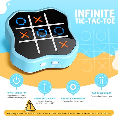 Miniatura 3 de Juego de Tic Tac Toe, consola electrónica de juegos portátil 3 en 1 para el crecimiento de la memoria de los niños, juegos de viaje de rompecabezas