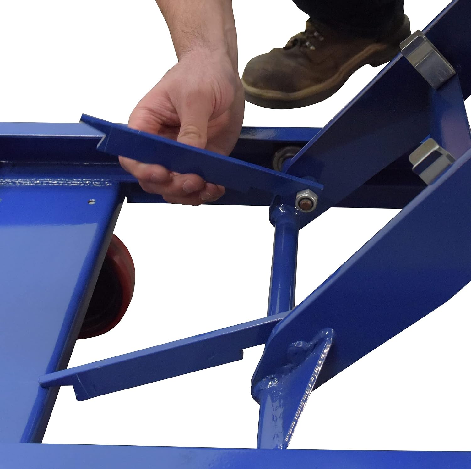 Vestil CART-1000-TS Steel Hydraulic Elevating Single Scissor Cart 32 In. x 19-3/4 In. 1000 Lb. Capacity Silver/Blue
