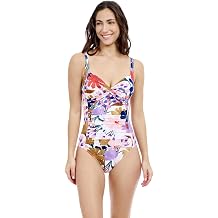 Profile by Gottex Melody Women's Multi-Color Sweetheart Twist Front One Piece Swimsuit with Tummy Control and Soft Cups