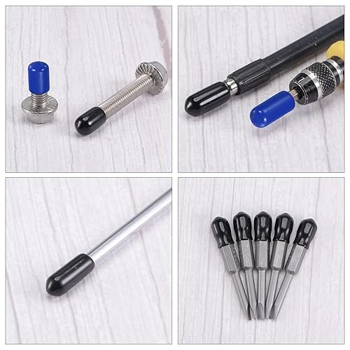 Miniatura 5 de MECCANIXITY 200 tapas de goma para extremos de 516 pulgadas, protector de rosca de vinilo redondo de PVC para tubería de perno de tornillo, color