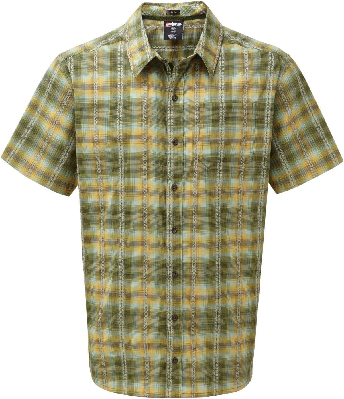 Sherpa Adventure Gear Men's Manang Short Sleeve Shirt Koshi Green L, KOSHI Green, L