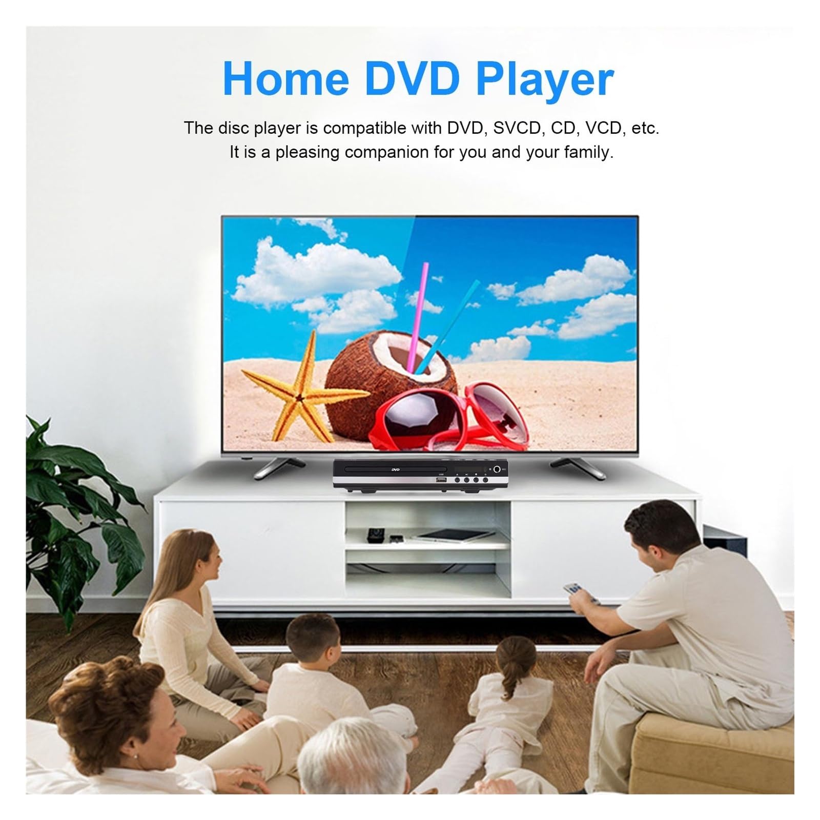 Odtwarzacz DVD, HD-229 Domowy przenośny odtwarzacz DVD DVD z pilotem Odtwarzacz płyt CD Cyfrowy odtwarzacz multimedialny