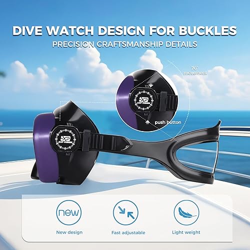 Miniatura 5 de Máscara de buceo para adultos Máscara de esnórquel antivaho de alta calidad, cómodas y a prueba de fugas, gafas de natación con cubierta de nariz