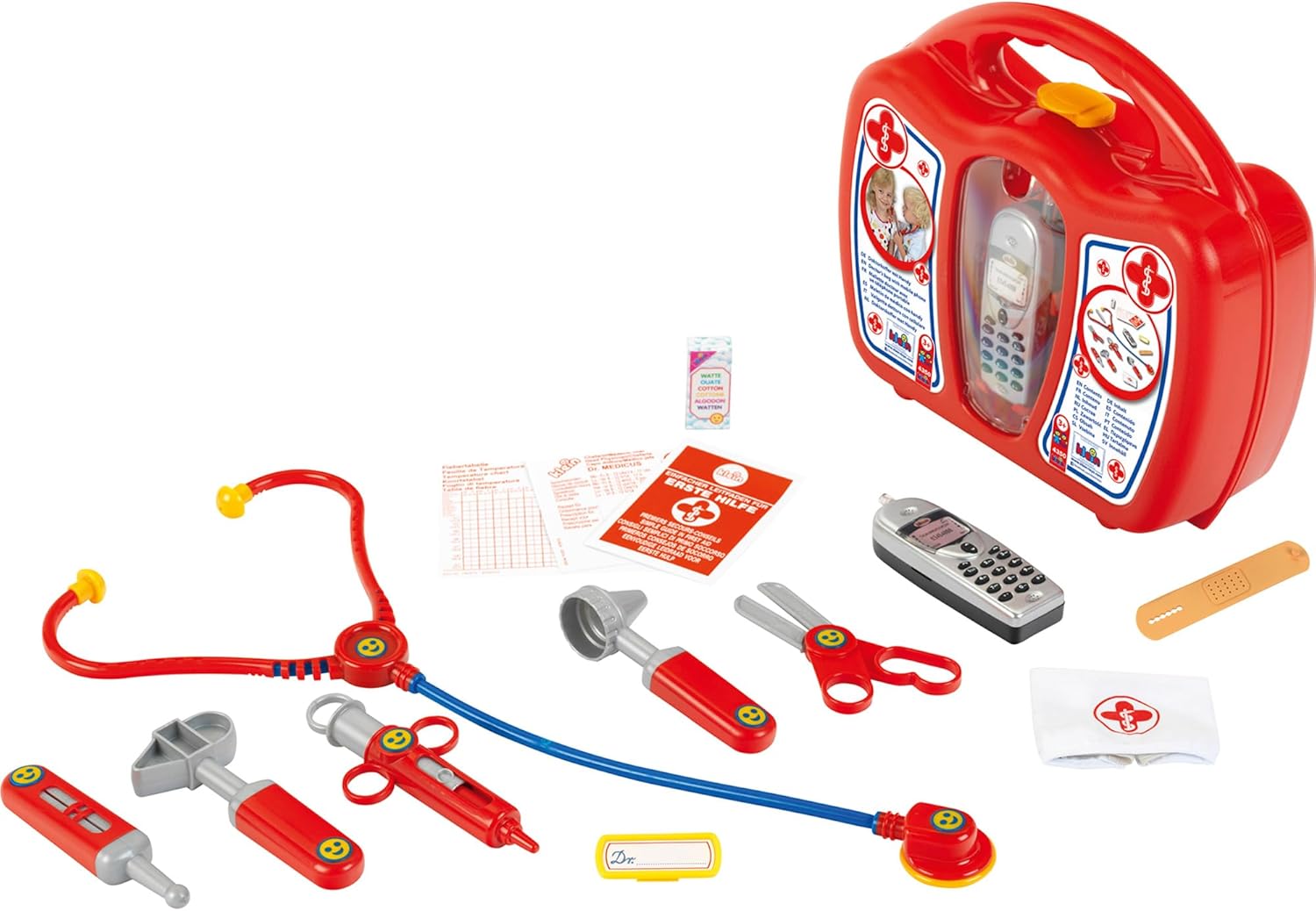 Theo Klein 8520 Bosch Tool Box I with Hammer, Saw, Adjustable Wrench and Much More I Includes Battery-Powered Cordless Screwdriver I Toy for Children Aged 3 Years and Up Multi - Colored