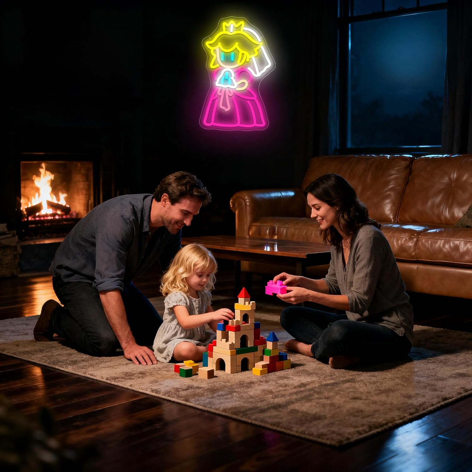 Princess Neon Sign for Wall Decor Dimmable Peach Neon Light for Bedroom Game LED Light for Girls Nursery Living Room Cute Fairy Tale Princess Decor Birthday Gift for Kids Size14.3 * 9.4In (P319)