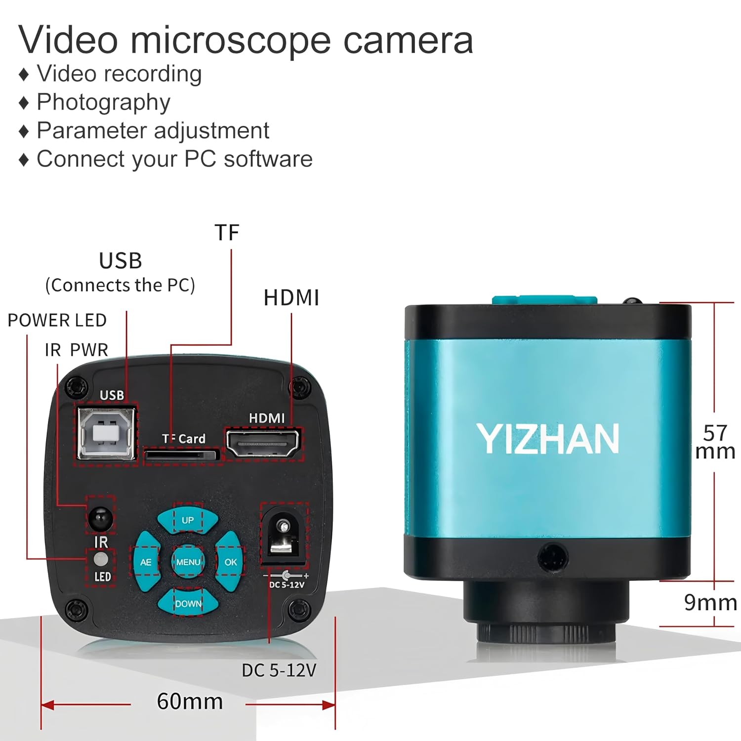 Soldering Microscope 48MP 4K Electronics Soldering Microscope Full HD 1080P HDMI Camera USB Software 1-150x Lens Stand(1080P HDMI VGA)