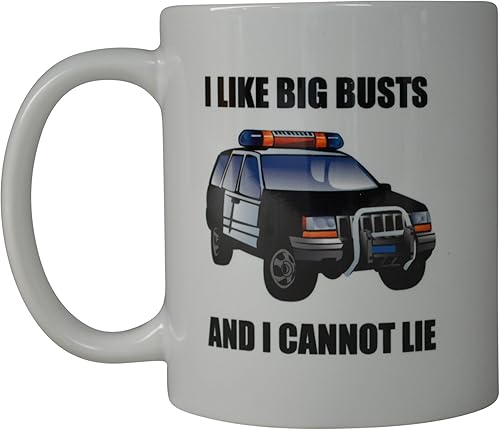 Miniatura 2 de Rogue River Tactical Taza de café con texto en inglés "I Like Big Busts Cop Car Novelty Cup Gran idea de regalo para oficiales de policía, policía y
