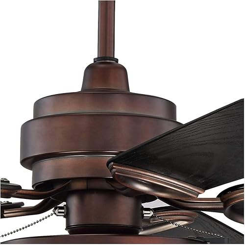 Miniatura 6 de Casa Vieja Marina Breeze - Ventilador de techo industrial rústico para interiores y exteriores de 52 pulgadas con luz LED, bronce cepillado marrón