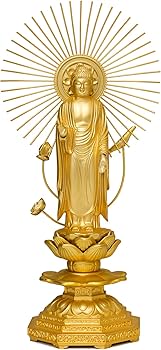 Amazon｜仏像 阿弥陀如来 御東用19.5cm(金メッキ/24金) 仏師：牧田秀雲