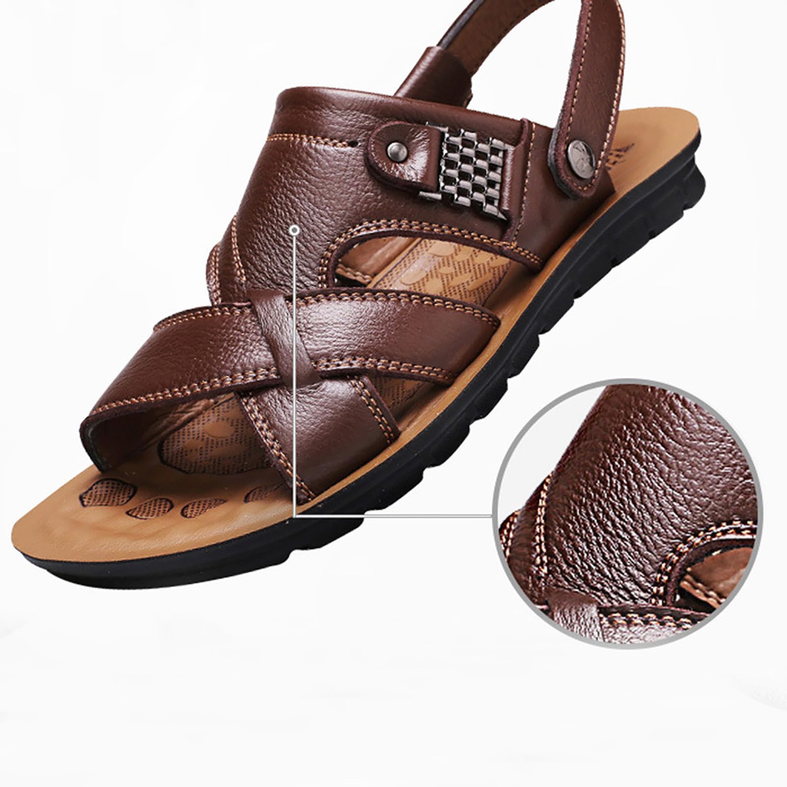 Sandalias Playa Hombre Suela de Goma Malla Transpirable con Bandas Ajustables Senderismo Casual Chanclas Piscina Zapas Calzado Sandalia Durable Flexible para Deporte
