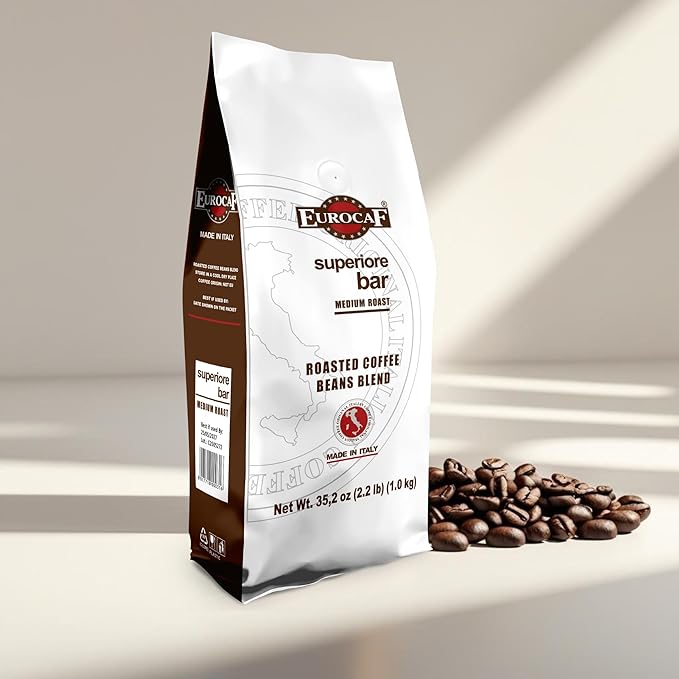 Café Italiano Eurocaf Superiore Bar Grano Tueste Medio 2.2 lb miniatura 2