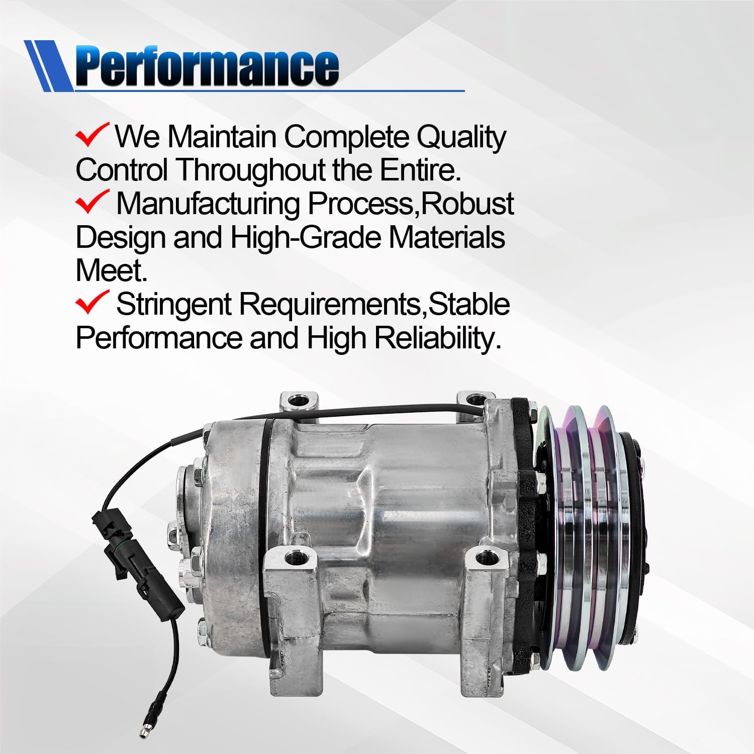 4419 AC Compressor & A/C Clutch Replaces Sanden SD7H15 FLX 75R89462 12V 2 Groove