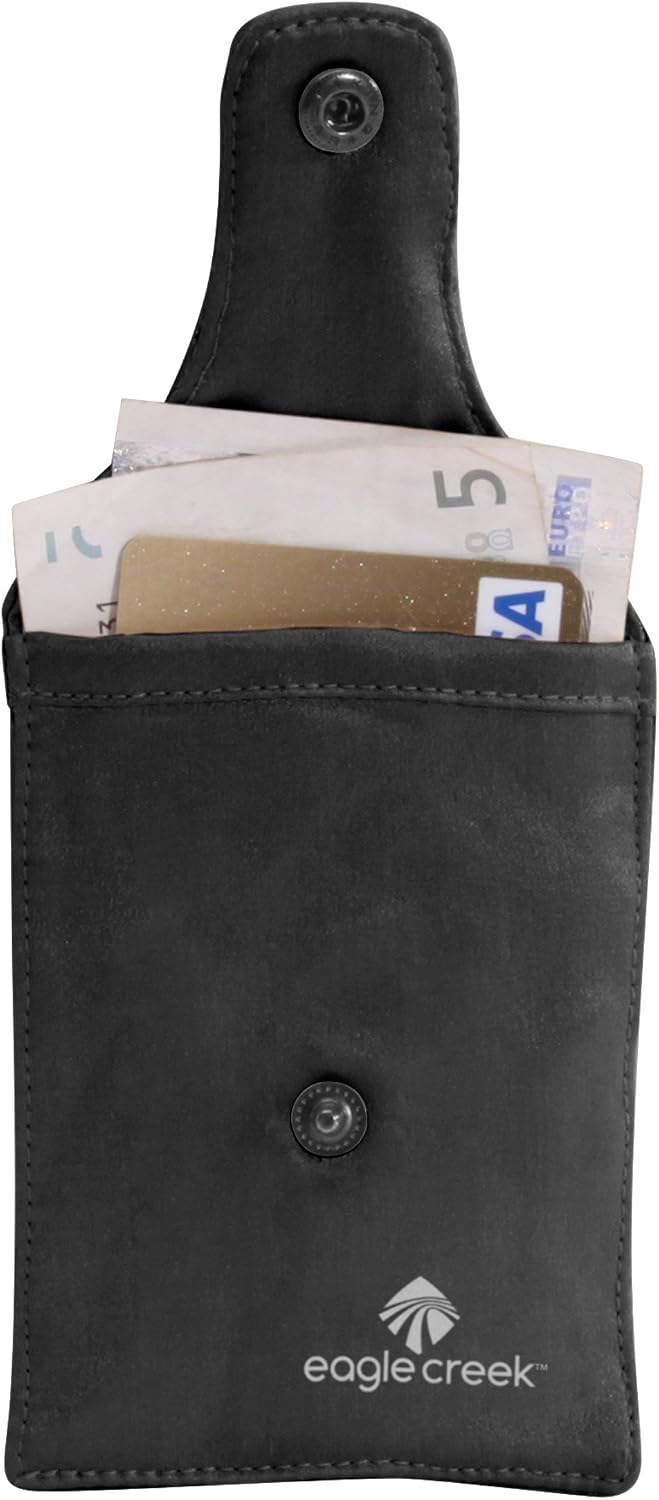 eagle creek Silk Undercover Bra Stash Travel Wallet to Keep Money and Credit Cards Secure - Breathable Silk with Moisture Resistant Lining, Black