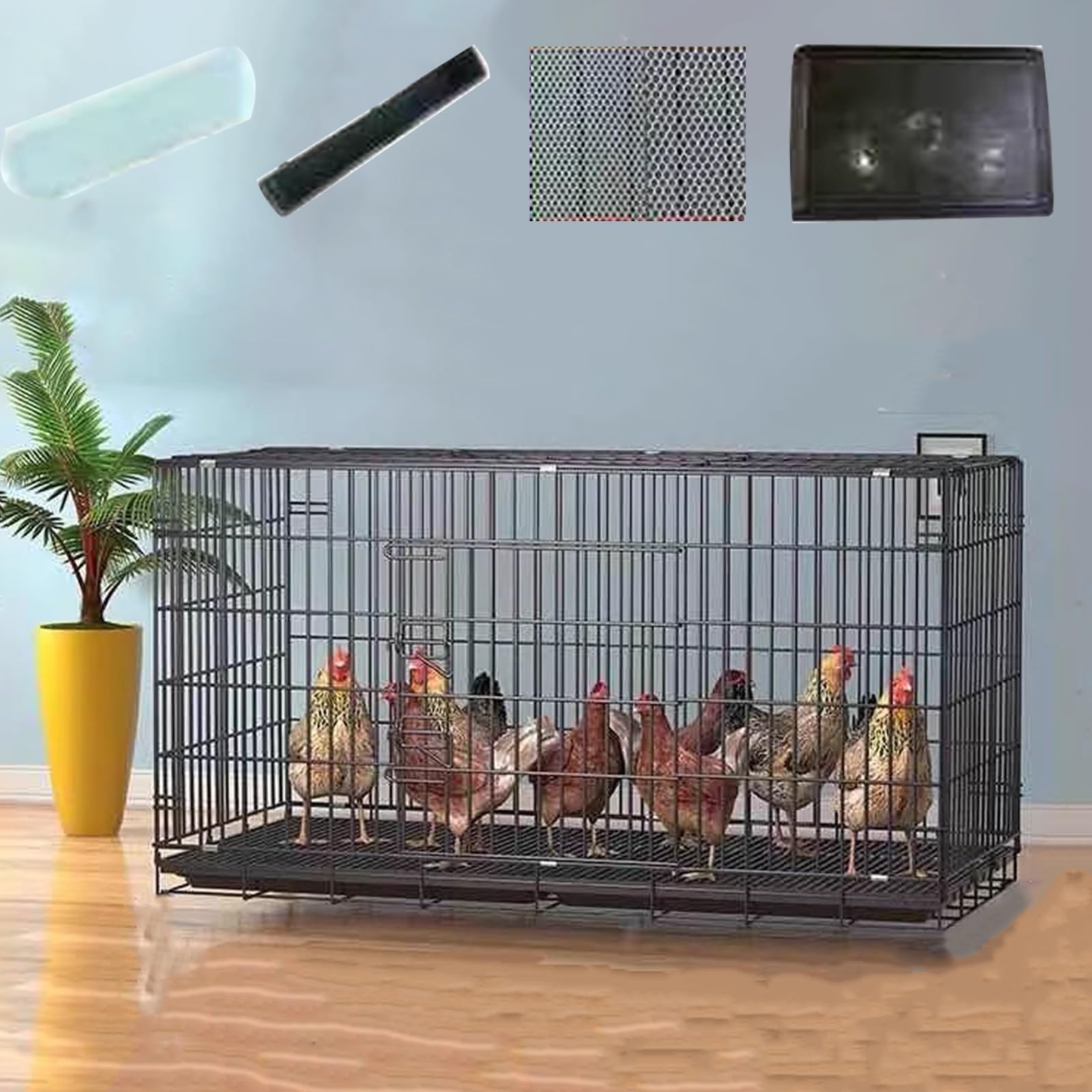 Grand poulailler d'extérieur pour 4 poules pliable et grand enclos pour lapin