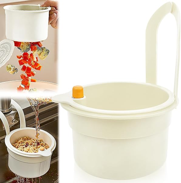 Sink Basket Strainer, Space Saving Drain Food Catcher, Hangable Clog Proof Sinks Strainer, Easy to Clean Sneakers for Home, Kitchen, Shower, RV, Bathroom, Outdoor, and Many Moree (White-1Stk) - 1