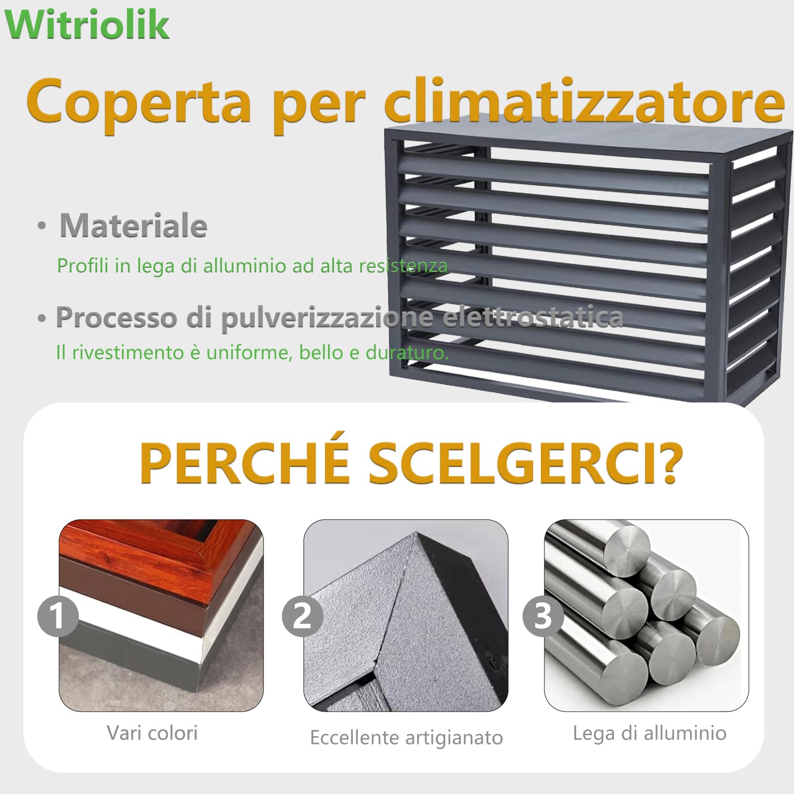 Recinzione Esterna Anti-Ruggine Grigio Piano Sup L110*W60*H80(2~3P) - Copertura per Condizionatore Bidoni Spazzatura e Pompe Piscina - Resistente al Sole e alla Pioggia