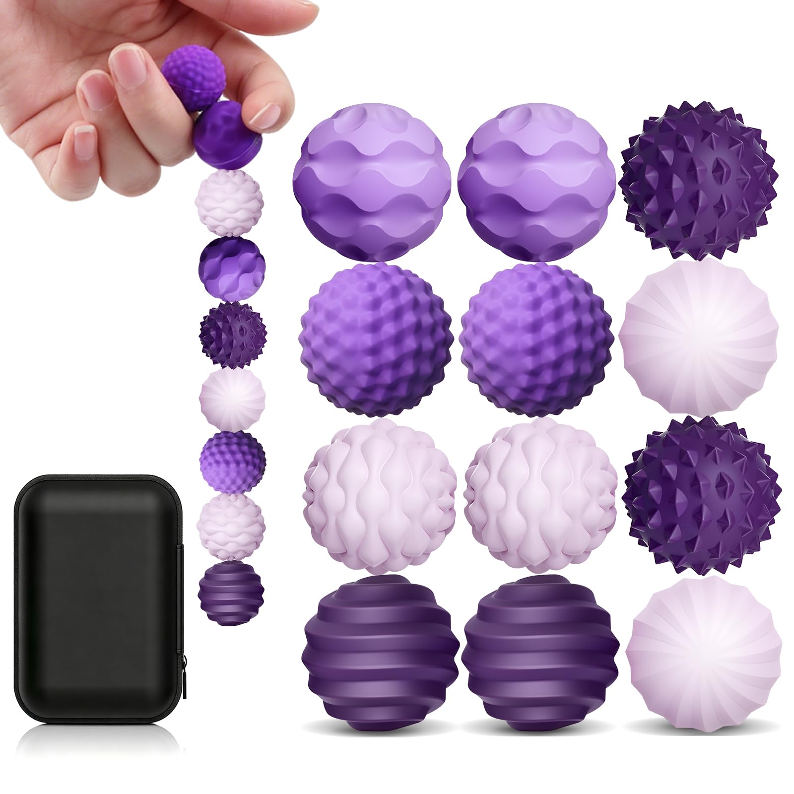 12PCS Small Magnetic Ball Fidget Toys, Sensory Stress Anxiety Relief Toys for Autism Adults (Purple)