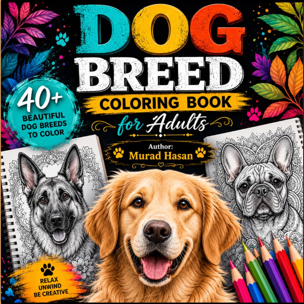 Dog Breeds Coloring Book: 40+ Dog Coloring Pages (For Dog Lovers of All Ages) (Color your pet!)