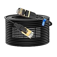 Vista 11 de Cable Ethernet Cat 8, cable de red LAN Cat8 de alta velocidad y servicio pesado de 10 pies 26AWG de 40 Gbps, 2000 Mhz con conector RJ45 chapado