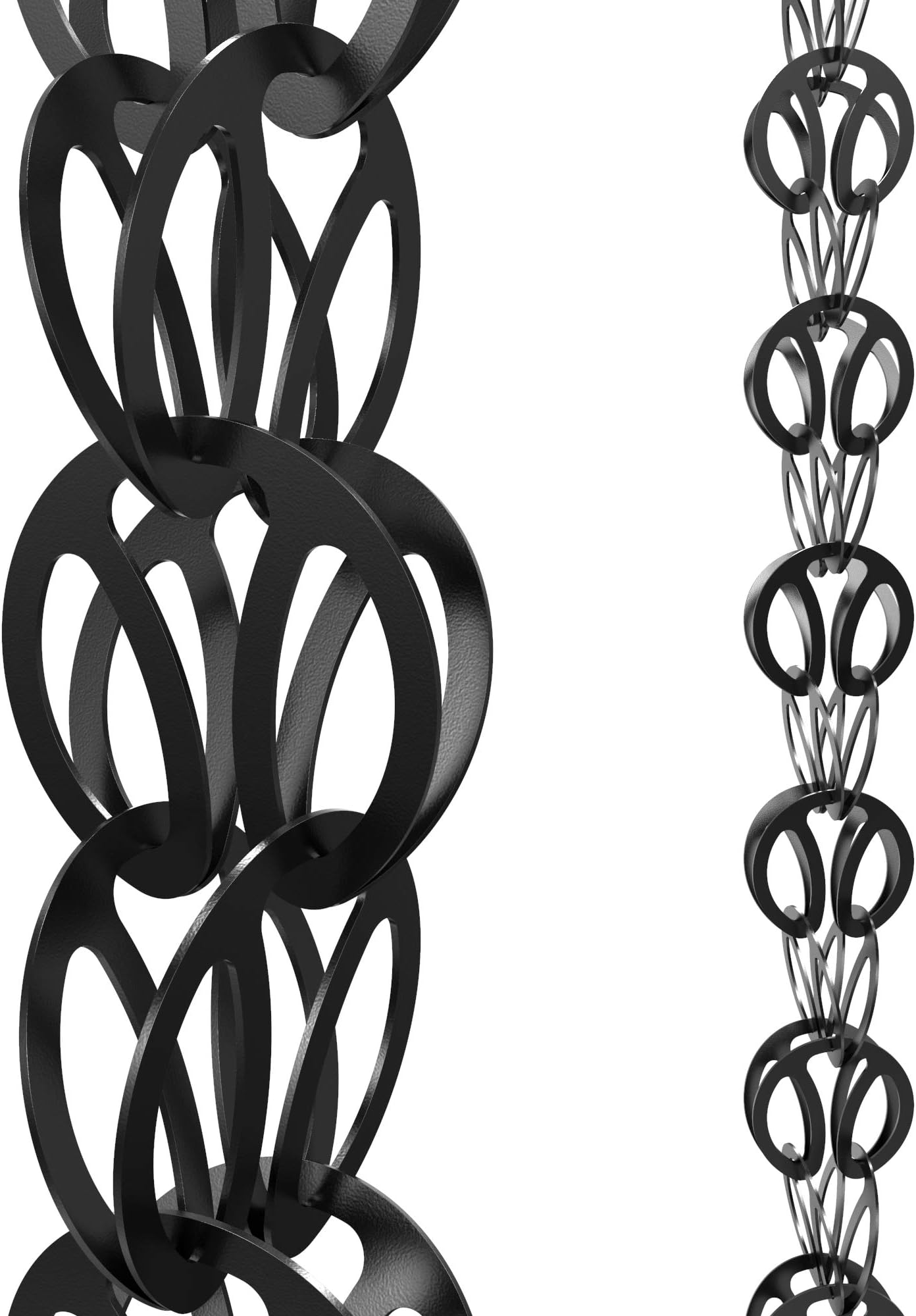 Rain Chains Direct Modern Loop, 8.5 Feet Length, Aluminum, Black Powder Coated, Functional and Decorative Replacement for Gutter Downspouts