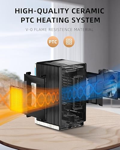 Miniatura 3 de FrSara Calentador de espacio, calentadores de espacio para uso en interiores, ajuste de dos velocidades de 1200 W, calefacción de cerámica,