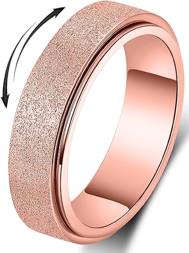 MHWTTY Anillo de ansiedad para mujer anillo giratorio para aliviar la ansiedad anillos para ansiedad juguetes para aliviar la ansiedad juguetes para
